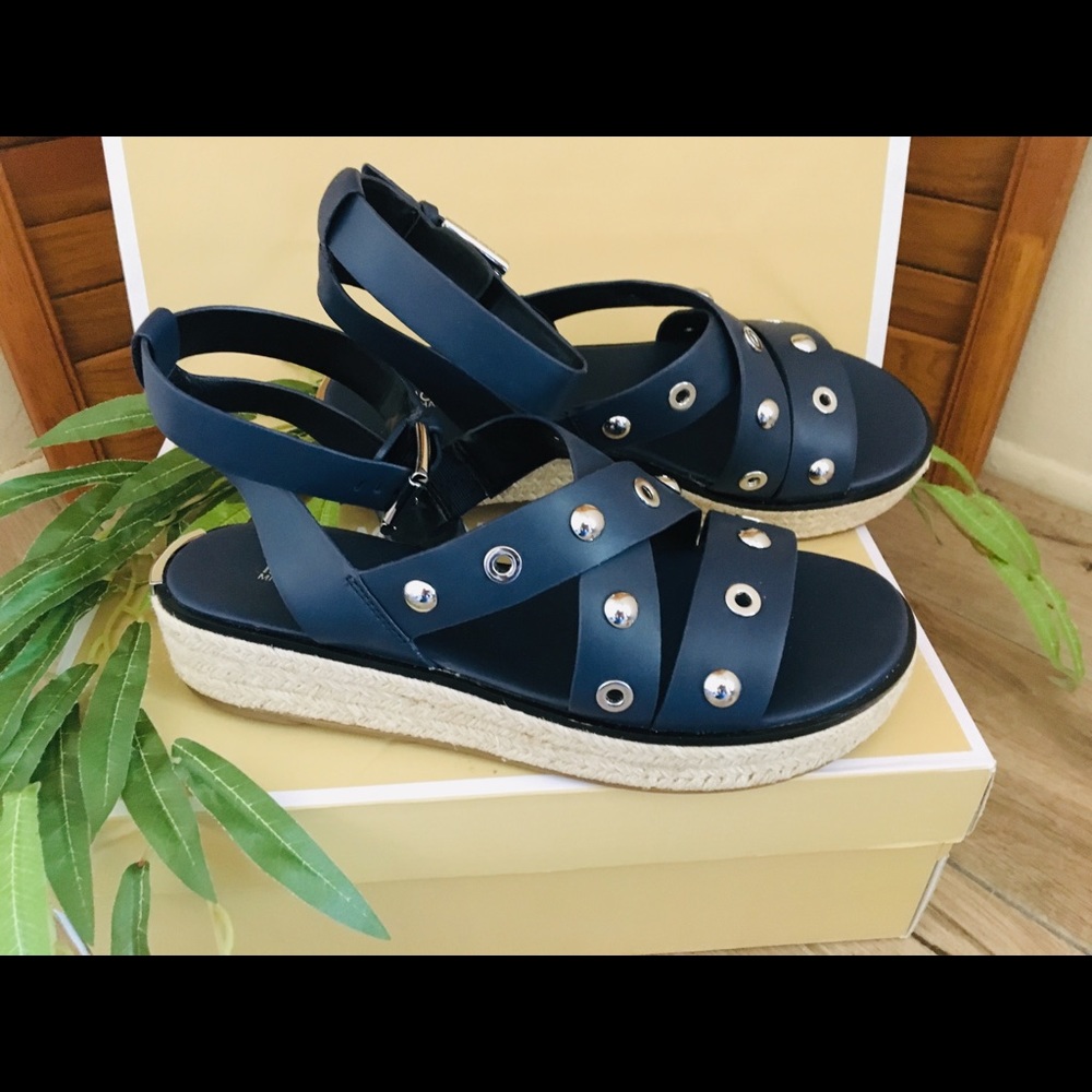 NEW! Michael Kors Leather Espadrille Sandal Sz 8.5